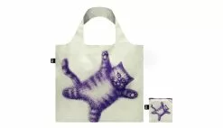 Loqi Armando Veve - Flying Purr-ple Cat Recycled Bag Blanc / White