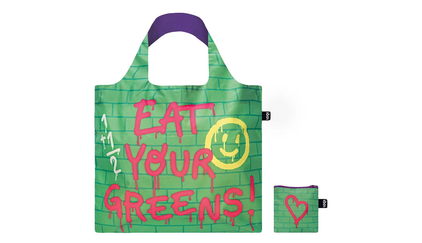 Loqi Brosmind - Eat Your Greens Recycled Bag Vert / Green 4 Loqi Brosmind - Eat Your Greens Recycled Bag Vert / Green – Image 2