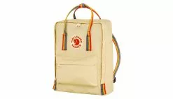 Fjällräven Kånken Rainbow Light Oak Blanc / White -Semelles Soldes f23620 115 907 1