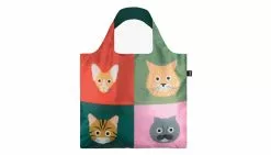 Loqi STEPHEN CHEETHAM Cats Recycled Bag Multicolore / Multicolor -Semelles Soldes sc.ca loqi cheetham cats bag back