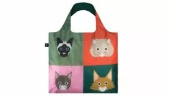 Loqi STEPHEN CHEETHAM Cats Recycled Bag Multicolore / Multicolor -Semelles Soldes sc.ca loqi cheetham cats bag front