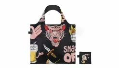 Loqi Snask Tiger Snake Black Recycled Bag Noir / Black